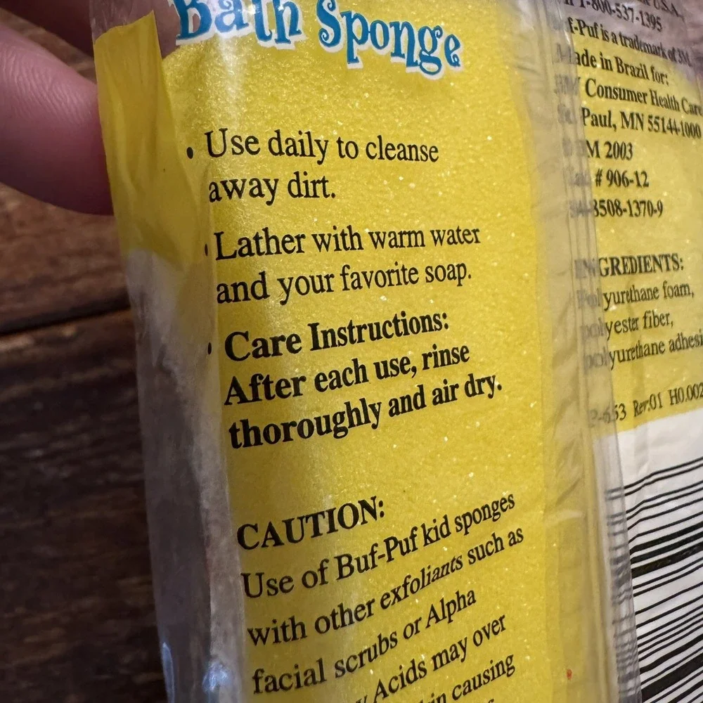 Buf-Puf Kids‎ Bath Sponge 3M Vintage 2003 New Deadstock Yellow Vintage Bath Time